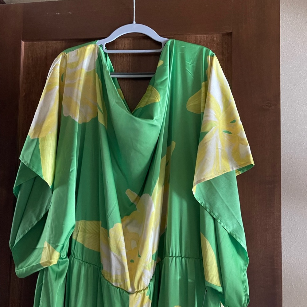 Green and Yellow Floral Jumpsuit